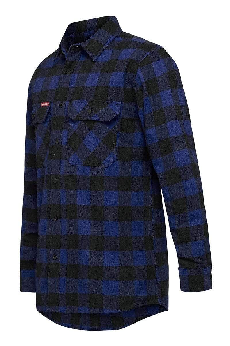 Hard Yakka Long Sleeve Flannel Shirt Y07295 Work Wear Hard Yakka BLUE CHECK S 